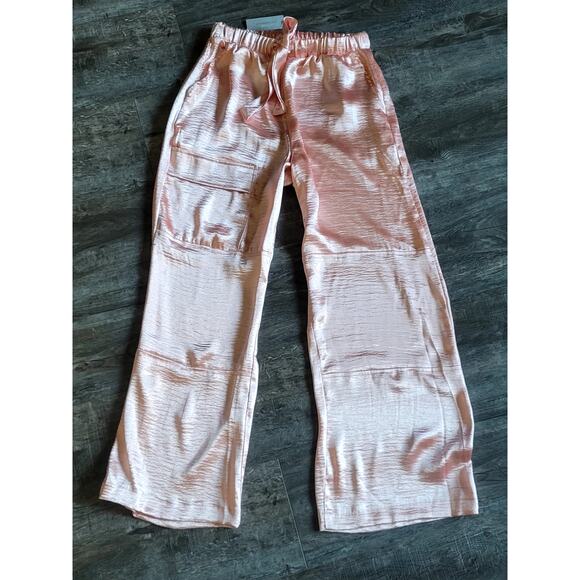 Anthropologie Self Contrast Satin Cargo Pants - New XSP - Picture 6 of 6